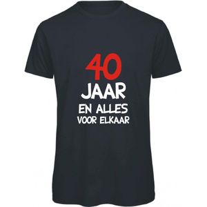 40 jaar - 40 jaar verjaardag - T-shirt 40 jaar en alles voor elkaar - Maat XXL - Zwart