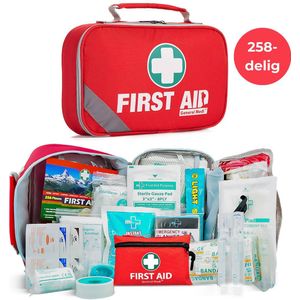 NOVIFY® 258-Delige EHBO Kit – Complete Verbanddoos – Noodpakket – EHBO Set voor Auto, Thuis, en Reis – First Aid Kit met Pleisters en Verbandtrommel – Compact en Handig