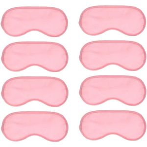 Oogmasker set 8 stuks - 100% echt natuurlijk - verstelbare riem - slapen - yoga - reizen - lichtblokkering - roze