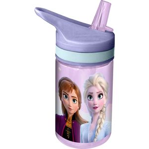 Disney Frozen drinkfles/drinkbeker/bidon met drinktuitje - lila - kunststof - 400 ml