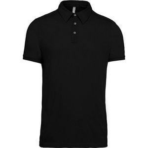 Kariban Heren Jersey Gebreide Polo Shirt (Zwart)