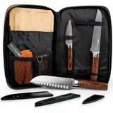 GSI - Rakau Knife Set - Santoku messen set - Snijplank - Messenslijper