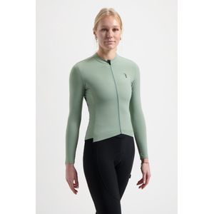 BBB Cycling Fietsshirt Dames Lange Mouw Donna Essence - 10 tot 20 °C - Lichtgewicht & Sneldrogend - Performance Wielershirt - Sage Groen - S - BBW-421