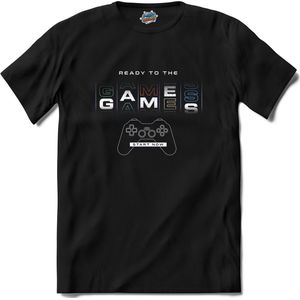 Ready to the games gaming controller - T-Shirt - Unisex - Zwart - Maat XL