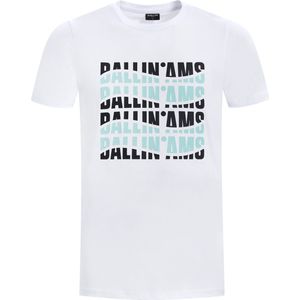 Ballin Amsterdam - Heren Slim fit T-shirts Crewneck SS - White - Maat S