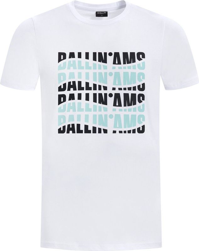 Ballin Amsterdam - Heren Slim fit T-shirts Crewneck SS - White - Maat M
