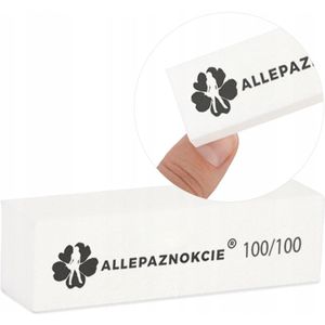 Witte Nagel Buffer Blok 100/100 - Professioneel Polijstblok