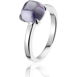 Montebello Ring Purple Accent - 925 Zilver Gerhodineerd - 7mm - Maat 50-16mm