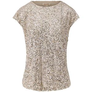 Zusss T-shirt Pailletten Turtle Top 0304 0000 5004 Champagne Goud Dames Maat - XS