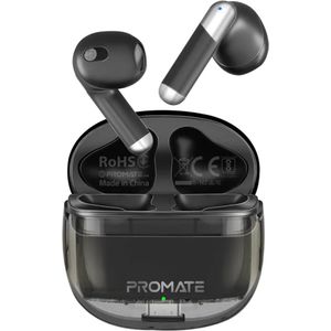 ProMate® TransPods - High Definition Transparent TWS Earbuds with IntelliTouch - Bluetooth v5.3 - 26 Uur Speeltijd - Ergonomisch Ontwerp - Ingebouwde Microfoon - Stijlvolle Transparante Oplaadcase