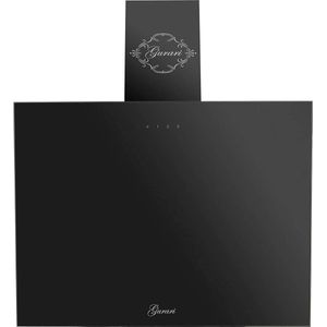 Gurari GCH D 286 BL 9 kookveld zonder kop 90 cm zwart glas, Afzuigkap 1000m³/h met afstandsbediening, touch control, timer, wandkap luchtafvoer/recirculatie