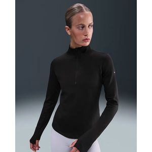 Nike - One Women's Therma-FIT 1/2-Zip - Training T-shirt - Zwart - Lange Mouw