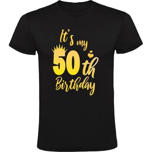 Happy Birthday Goud 50 jaar Heren T-shirt - verjaardag - cadeau - feest