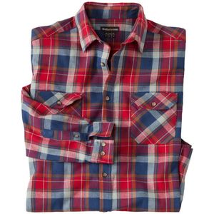 ATLAS FOR MEN - Geruit overhemd van flanel - Heren - Verkrijgbaar in grote maten - 5XL