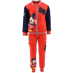 Disney Mickey Mouse Joggingpak / Trainingspak - Vest + Broek - Rood/Navy - Maat 98 (3 jaar)
