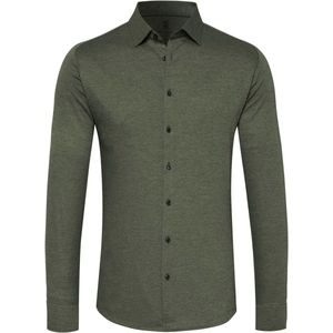 Desoto - Overhemd Strijkvrij Modern Kent Donkergroen - Heren - Maat XS - Slim-fit