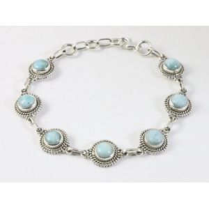 Bewerkte zilveren armband met larimar