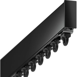 Kwaliteit Design Gordijnrail Set - Aluminium -Zwart - Plafondmontage - 4 Meter(2*2m) - Eenvoudig te monteren