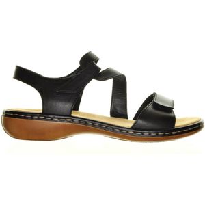 Zwarte Geklede Lederen Sandaal Rieker maat 37