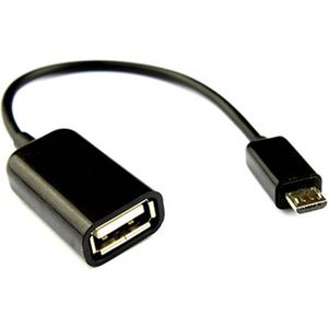 USB naar micro-USB-kabel - Ingebouwde OTG-adapter - Zwart