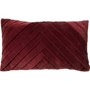 Dutch Decor FEMM – Kussenhoes 30x50 cm - velvet - effen kleur - Merlot - rood - met rits - zonder binnenkussen