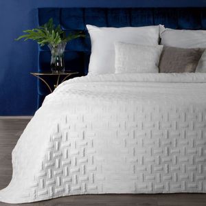 Oneiro’s luxe RIA Type 3 Beddensprei Wit - 170x210 cm – bedsprei 2 persoons - beige – beddengoed – slaapkamer – spreien – dekens – wonen – slapen
