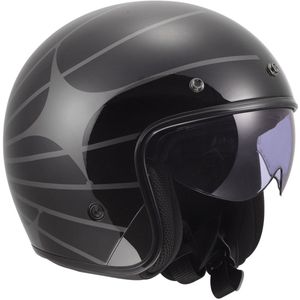 LS2 - OF601 Bob II - Jethelm - Cosmic Glans Zwart Grijs