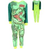 Dino Onesie - Dinoroar! - Maat 110/116 - Polyester - Groen - Jongens