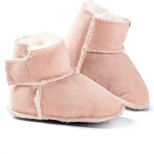 Melton Lambfur bootie - Alt Rosa - babyslofjes - maat 18/19