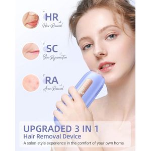 IPL Ontharingsapparaat met 999.900 Flitsen - 3 in 1 Laserontharing voor Gezicht, Lichaam en Bikinilijn