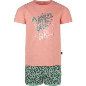 Charlie Choe - Pyjama - Shortama - Groen - Roze - Panter - Maat 86/92