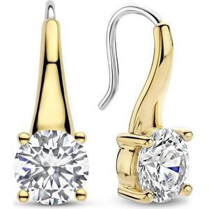 TI SENTO Dames Oorbellen - 925 zilver - Zirkonia met geel verguld - 7949ZY