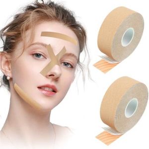 Face Lifting Tape - Anti-Rimpel Tape - Gezichtstape - Lifting Pleisters - Gezichtsband - Rimpelpleisters - Myofasciale Tape - Hypoallergeen - 2 Rollen - 1 Inch x 5 Meter - Voor Voorhoofd - Wangen - Ooghoeken - Kaaklijn - Huidversteviging