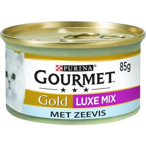 Gourmet Luxe Mix Kattenvoer met Zeevis en Spinazie - 24x85g