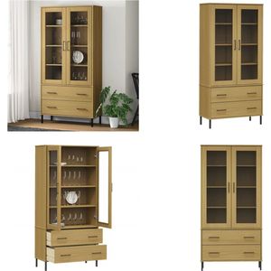 vidaXL Boekenkast met metalen poten OSLO 85x35x172-5 cm hout bruin - Boekenkast - Boekenkasten - Boekenplank - Boekenplanken