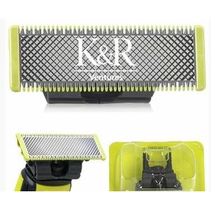 K&R Ventures® T-Blade – 5 Vervangmesjes geschikt voor Philips OneBlade QP2520/QP2630 – Geschikt voor Alle OneBlade Modellen – Duurzame & Waterbestendige Scheerkoppen – Zwart/Groen/Zilver