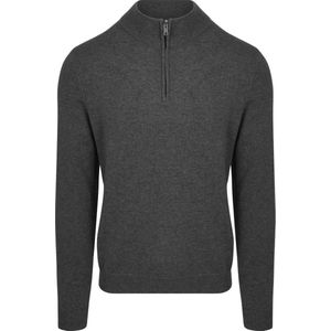 Steppin' Out Half Zip Trui Merinowol Antraciet - Maat S - Heren - Pullovers