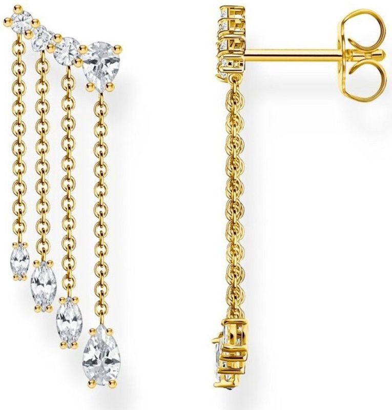 Thomas Sabo - H2325-414-14 - Oorbellen - Wit - Gerecycled Zilver - Geel Goud Verguld