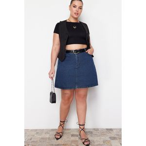 Trendyol Lichtblauwe Hoge Taille A-Vorm Denim Rok Tbbaw23Az00042