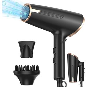 MKSS® Fohn met Diffuser - Haardroger Krullen - Haarfohn - Fohnborstel - Zwart