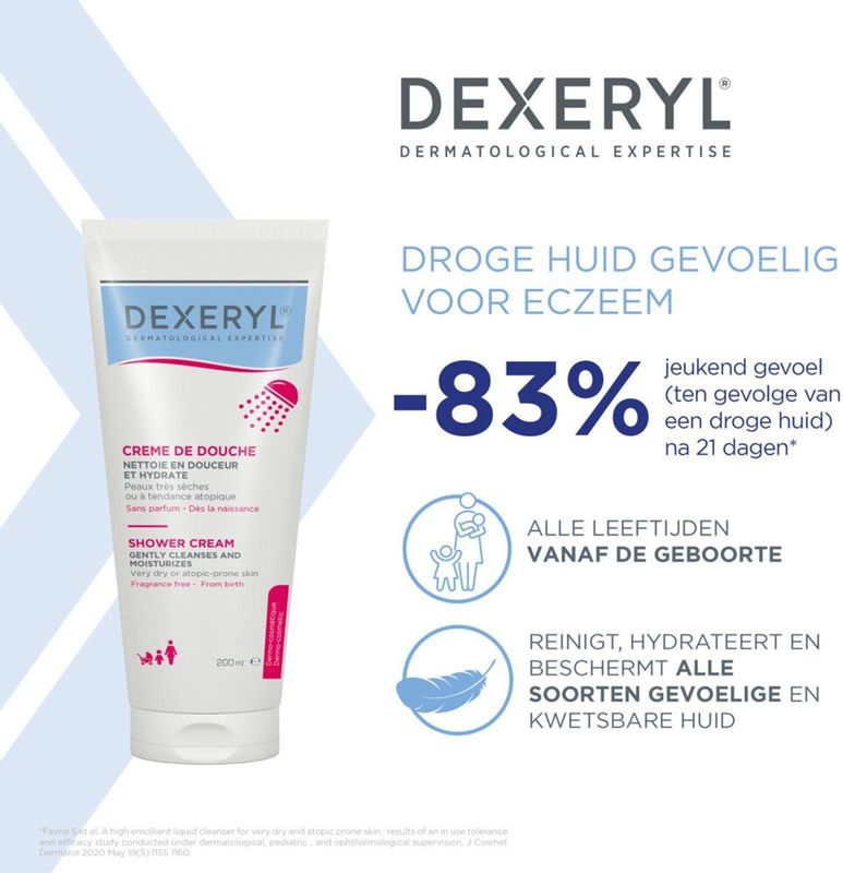 Dexeryl Douchecrème - 3 x 200 ml - Voordeelverpakking