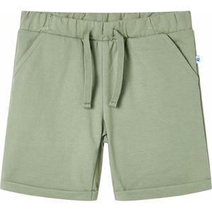 Kindershorts met trekkoord - Maat 128 lichtkaki