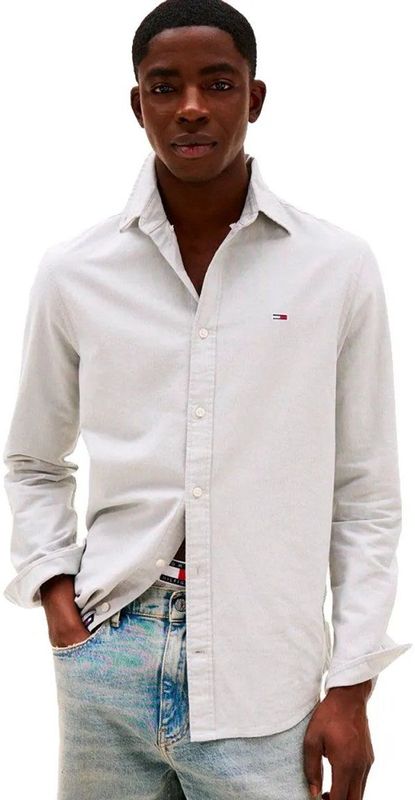 Tommy Jeans - TJM REG Oxford Shirt - Grijs - Katoen