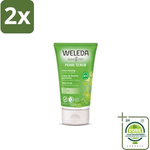 WELEDA - Douchecrème Pearl Scrub - Berken - 150 ml - Voordeelverpakking - 2 stuks - Natuurlijke scrub - Berkenblad