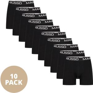 Mario Russo Boxershorts - Boxershort heren - Onderbroeken heren - 10-pack - M - Zwart