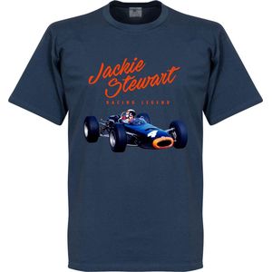 Jackie Stewart Monaco T-Shirt - Navy Blauw - L