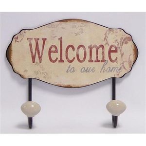 Vintage Welcome To Our Home 18,5x23,5 cm kapstok