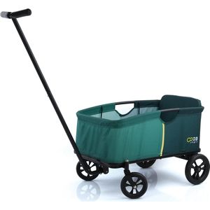Bolderwagen Eco Light Stabiel Inklapbaar met Zitkussen - 1 Kind - Belastbaar tot 50 kg - Groen Bolderkar