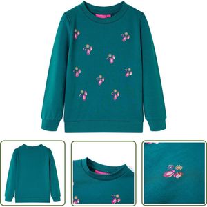 vidaXL Meisjestrui - Kindertruien - Kindertrui 104 donkergroen - Jongenstrui - Groene Trui - Glittertruis
