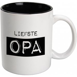 Mok - Zwart Wit - Toffees - Opa - lint: ""Speciaal voor jou"" - Cadeauverpakking